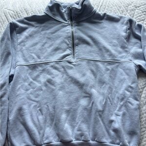 Brandy Melville Light Blue Zip-Up Sweater